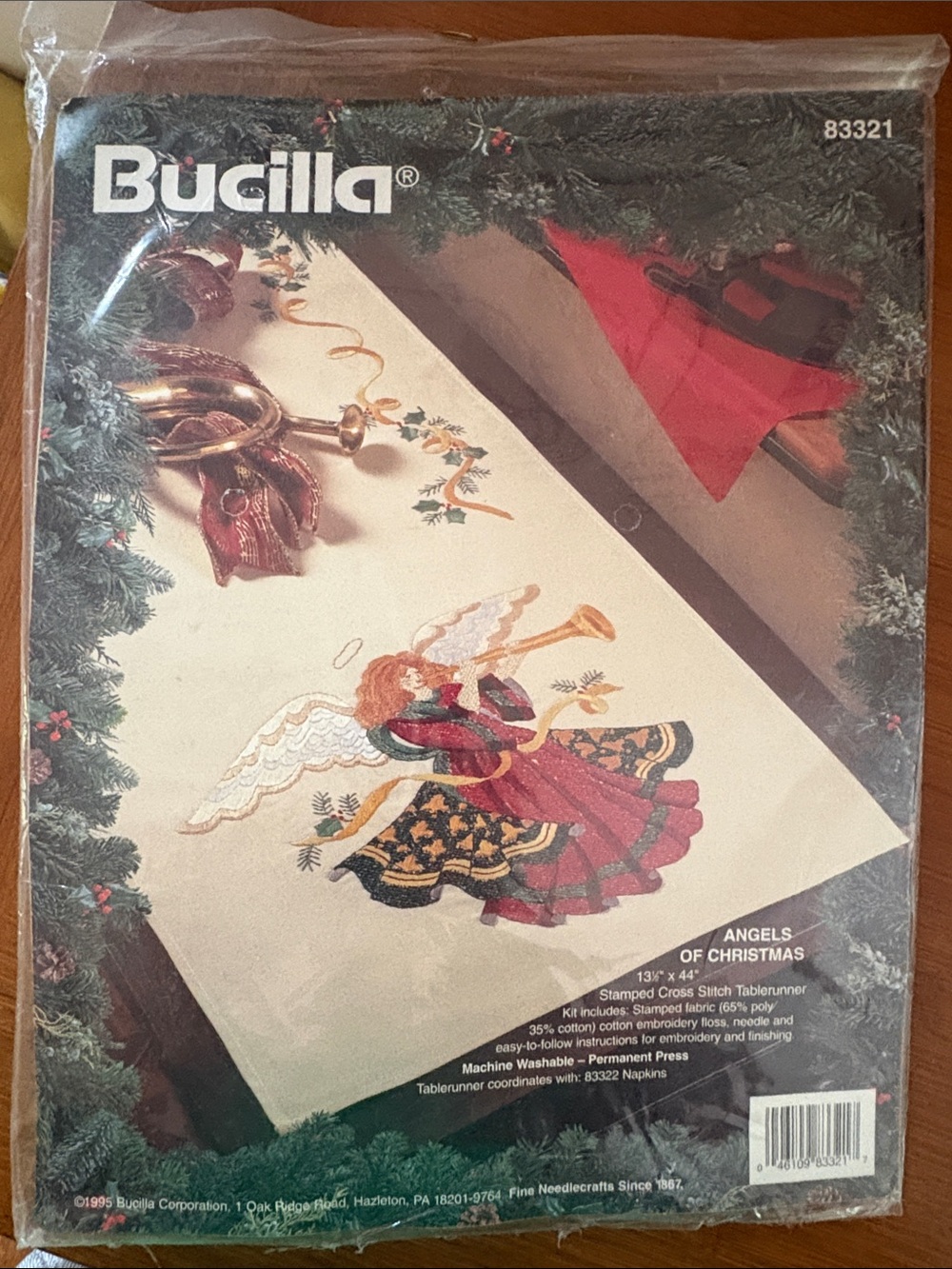 Bucilla Angels of Christmas Table Runner Cross Stitch Kit.